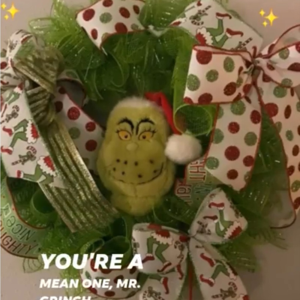 The Grinch Wreath Adorably Unique Hand Crafted Custom NEW Design Final Sale